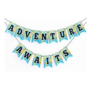 Going Away Party Decorations – Adventure Awaits Bon Voyage Banner